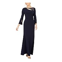 Vince Camuto Womens Ruched Gown Dress