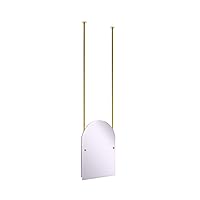 CH-94-PB Arched Top Ceiling Hung Mirror, Polished Brass