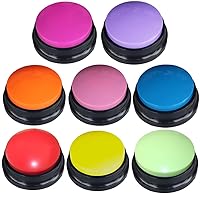 8 Color Voice Recording Button, Dog Buttons for Communication Pet Training Buzzer, 30 Second Record & Playback, Funny Gift for Study Office Home - 8 Color Packs