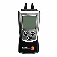 Testo 0560 0510 Pocket Pro Pressure Meter with Air Velocity, 0 to 100 hPa Range, +/- 0.01 hPa Resolution, 2 Type AAA Battery