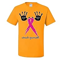 Check Yourself Breast Cancer Awareness Graphic Mens T-Shirts