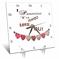 3dRose A Promise of Love is Putting it on The line, and a Wonderful... - Desk Clocks (dc_356699_1)