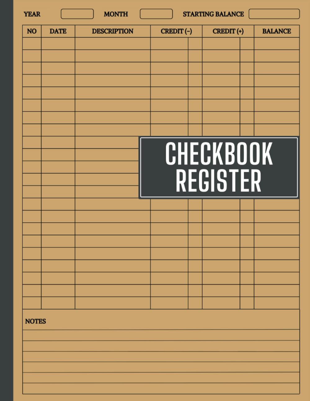 Checkbook Register: Large Print, 8.5 x 11 inches, 109 Pages
