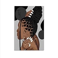 TOYOCC Hair Salon Poster African Black Women Braids Creative Hairstyle Fashion Dreadlocks Haircut Beauty Pa Canvas Poster Bedroom Decor Office Room Decor Gift Unframe-style 08x12inch(20x30cm)