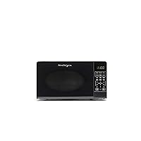 Nostalgia Modern Retro Countertop Microwave Oven - 700-Watt - 0.7 cu ft - 12 Pre-Programmed Cooking Settings - Digital Clock - Kitchen Appliances - Black