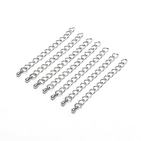 10pcs 50/70mm Stainless Steel Extension End Chain with Water Drop Bracelet Extension Tail Chain for DIY Jewelry Making Findings (50mm*10pcs)