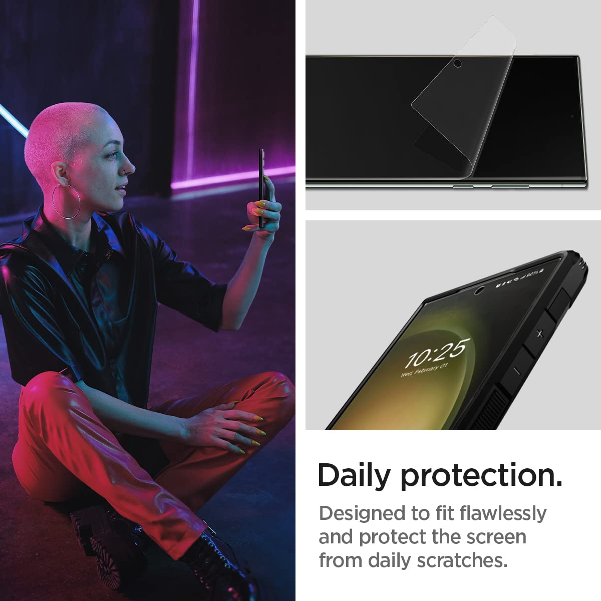 Spigen NeoFlex Screen Protector Designed for Galaxy S23 Ultra (2023) [2 Pack] - Case Friendly