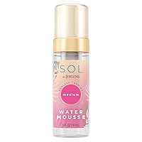 SOL by Jergens Medium Water Mousse , Water-based Self Tanner with Coconut Water , Tanning Dye-free Sunless Foam , 5 Ounce , Active Derived from Natural Sugars (Packaging May Vary)