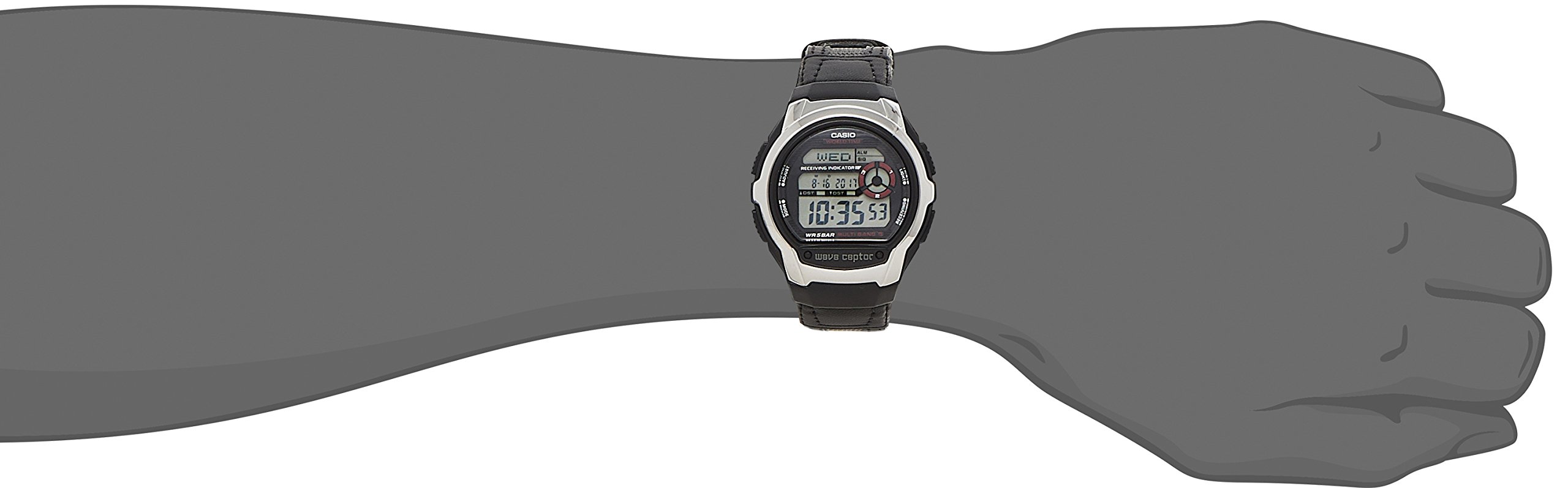 Casio WV-M60B-1AJF Wave Sceptor Men's Wristwatch, Black, Wrist Watch for 5 stations around the world, Radio Solar, Multi-languages Day Display