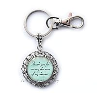 Quote Key Ring Keychain Gift for Mother in Law Keychain Thank You for Raising The Man of My Dreams,Future Mother Groom Wedding Chain Key Ring Keychain,RN246