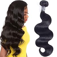 Amella Hair Brazilian Body Wave 1 Bundle Deal 10inch 100% Unprocessed Virgin Brazilian Real Virgin Human Hair Natural Black Color 90-95g/bundle