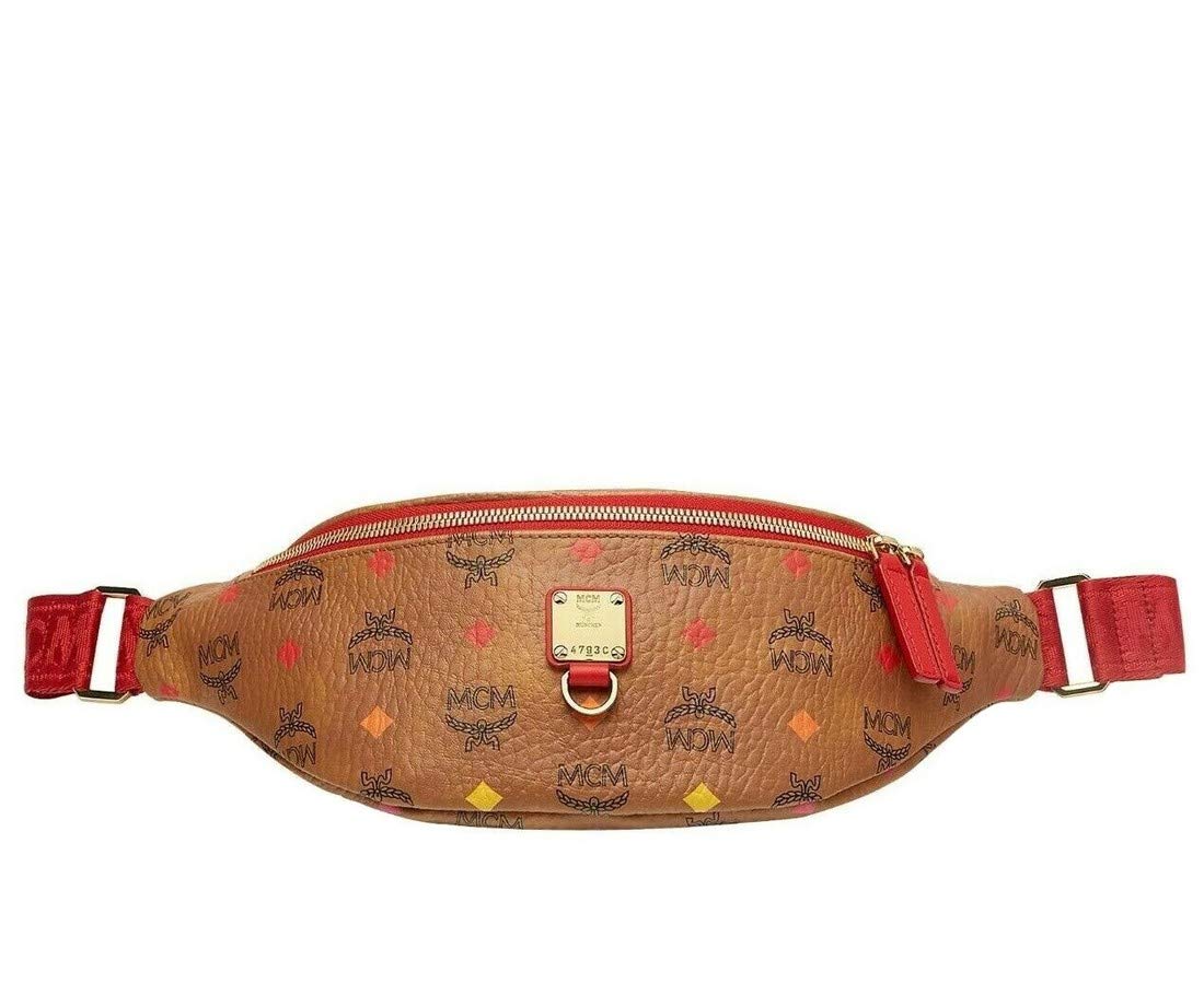 MCM Womens Fursten Spektrum Visetos Belt Bag Small Spectrum Diamond Cognac One Size