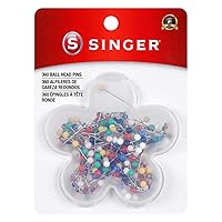SINGER 40161 Ball Head Straight Pins in Flower Case, Size 17, 360-Count,