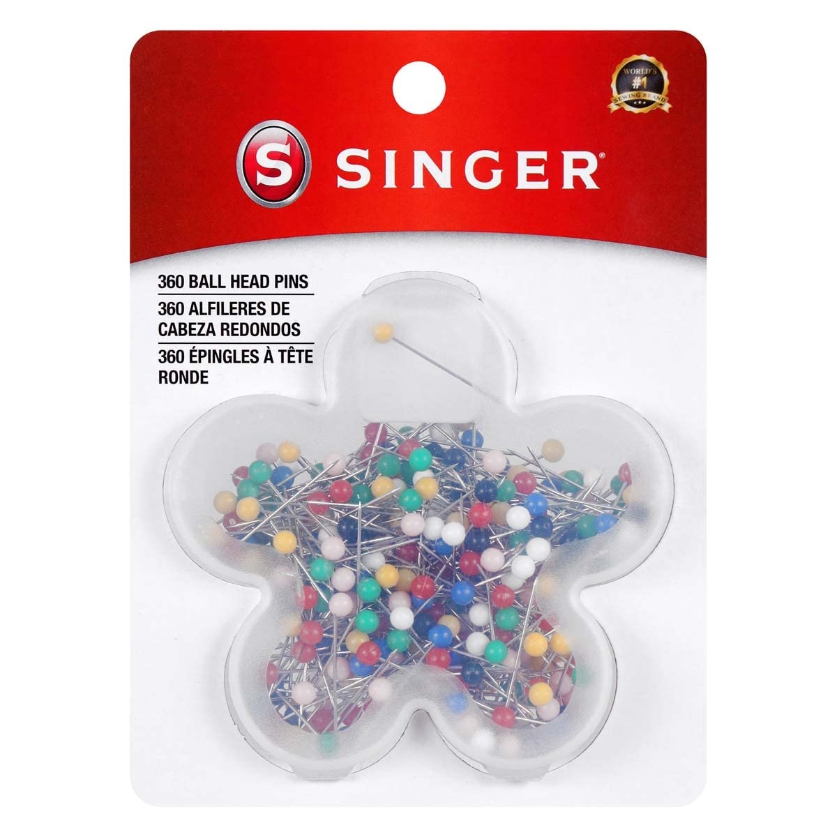 SINGER 40161 Ball Head Straight Pins in Flower Case, Size 17, 360-Count