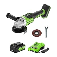 Greenworks 24V Brushless Angle Grinder with 4Ah USB (Power Bank) Battery and Charger