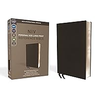 NIV, Personal Size Reference Bible, Large Print, Premium Leather, Calfskin, Black, Red Letter, Comfort Print NIV, Personal Size Reference Bible, Large Print, Premium Leather, Calfskin, Black, Red Letter, Comfort Print Leather Bound