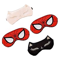 Silk Sleep Mask, 4PACK Kids Eye Mask with Adjustable Head Strap for Sleeping Boys Women Men Travel Party Supplies