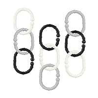 Nuby Linkables, Black, Grey, and White Attachable Links for Strollers, Car Seats, and Travel