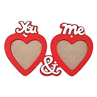 You and Me Picture Frame, Wedding Love Shape Wooden Frame, Heart Shaped Picture Frame, for Valentine's Day, Coffee Table, Closet, Study Room, Christmas, New Year Gift, Romantic Gift