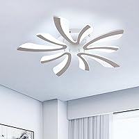 Goeco Modern Ceiling Light, Dimmable LED White 5-Head Acrylic V-Shaped Flush Mount Ceiling Lights, 3000K/4000K/6500K with Remote Control Ceiling Light Fixture for Living Room, Dining Room, Bedroom