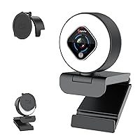 Angetube Streaming Webcam Kits, 962 HD Web Camera with Digital Zoom and Light, Software Control, Webcam Cover - Web Cam Privacy Shutter to Protect Lens and Security