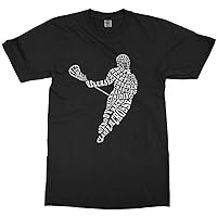 Threadrock Big Boys' Lacrosse Player Typography Youth T-Shirt