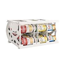 Shelf Reliance Cansolidator Cupboard 40 Cans, Stackable & Adjustable Can Organizer for Pantry, Rotating Canned Food & Soda Storage Organizer, USA Made