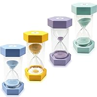 4 Pcs Marcaron Colorful Hourglass, Sand Timer, Hourglass Sand Timer for Kids, Acrylic Hourglass Timer 3/5/10/20 Minutes for Games Classroom Kids Kitchen Office Deko
