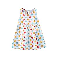1T-7T Baby Girl Summer Clothes Sleeveless Floral Graphic Sun Dress Little Girl's A-Line Swing Layered Dress