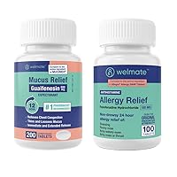 Cold & Allergy Management Bundle: Mucus Relief Guaifenesin 600mg Mucus Relief (200 Ct) + Fexofenadine HCl 180mg Non-Drowsy Allergy Relief (100 Ct)