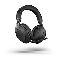 Jabra Evolve2 85 UC Wireless Headphones with Link380c & Charging Stand, Stereo, Black – Wireless Bluetooth Headset for Calls and Music, 37 Hours of Battery Life, Advanced Noise Cancelling Headphones