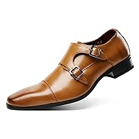 Men's Loafers & Slip-Ons Buckle Monk Strap Loafers Casual Fashion Formal Dress Leather Silp On Loafer Dress Shoes for Men
