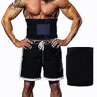 Waist Trainer Adjustable Sweat Belt for Men and Women Black, Black, One Size