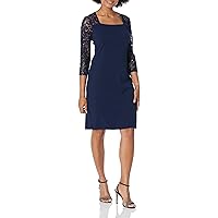 S.L. Fashions Women's Long Sleeve Sheath Night Out Dress Lace and Embellishment