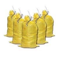 DURASACK Heavy Duty Sand Bags with Tie Strings Empty Woven Polypropylene Sand-Bags for Flood Control with 1600 Hours of UV Protection, 50 lbs Capacity, 14x26 inches, Yellow, Pack of 50