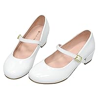 Girls Dress Shoes-Mary Jane Shoes for Girls, Princess Wedding Party Flower Girl School Shoes Low Heel Flats for Little/Big Kids