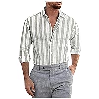 Slim Fit Dress Shirts for Men Solid Color Long Sleeve Vest Casual Vacation Mens Button Down Shirt