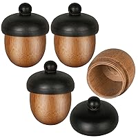 BENBO 3PCS Wooden Acorn Shaped Charms, Detachable Wood Acorn Nut Box Pill Case Tablets Storage Sealed Can Disconnectable Camel Wood Acorn Charms for DIY Jewelry Making Car Pendant Decorations