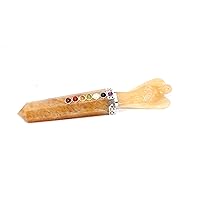 Jet Golden Quartz Angel Chakra Wand Stick Approx. 5-5.5 inch Energized Charged Cleansed Programmed Pure Genuine Stick Free Booklet Jet International Crystal Therapy Balancing IMAGE IS JUST A REFERENCE