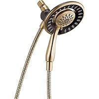 Delta Faucet 4-Spray In2ition 2-in-1 Dual Hand Held Shower Head, Gold Shower Head with Handheld Spray, Double Shower Head, Detachable Shower Head, Shower Head with Hose, Champagne Bronze 58065-CZ