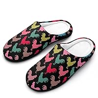 Cock Colorful Chicken Men's Home Slippers Warm House Shoes Anti-Skid Rubber Sole for Home Spa Travel