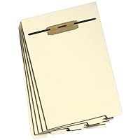Smead Stackable Folder Divider with Fastener, Bottom 1/5-Cut Tab, Letter Size, Manila, 50 per Box (35600)