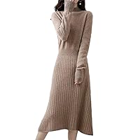 Knitted Dresses for Women Long Style Jumpers Wool Oneck Winter Autumn
