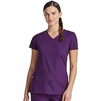 EDS Signature Scrubs for Women, Contemporary Fit V-Neck Womens Tops in Soft Brushed Poplin 85906