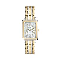 Fossil Raquel Women's Watch with Rectangular Case and Stainless Steel Bracelet or Leather Band