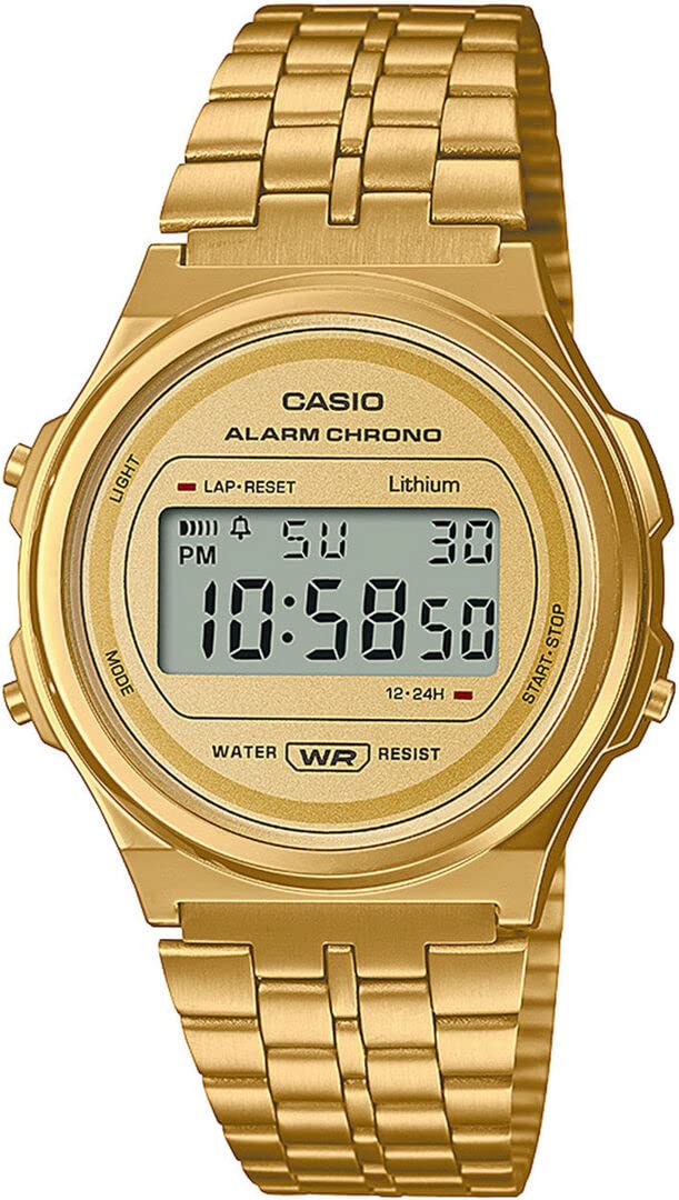 Casio Collection Men Digital Watch Vintage with Stainless Steel Band