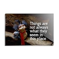 Labyrinth The Worm Quote Thing are Not Always What They Seem in This Place Rectangle Acrylic Fridge Refrigerator Magnet