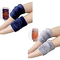 REVIX Microwave Heating Pad for Knee Pain Relief & Arthritis Elbow,Muscle and Joint, Microwavable Heated Knee Wrap for Tennis Elbow Treatment, Gray & Navy