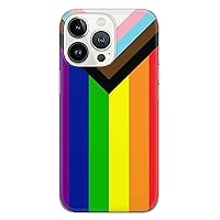 laumele Rainbow Phone Case Compatible with iPhone 13 Clear Flexible Silicone Flag Shockproof Cover