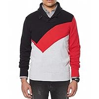 Sean John Men's Long Sleeve Shawl Neck Color Block Intarisa Sweater